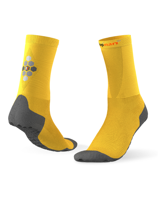 Knap'man HexGrip Sport Socks - Mid length - Yellow