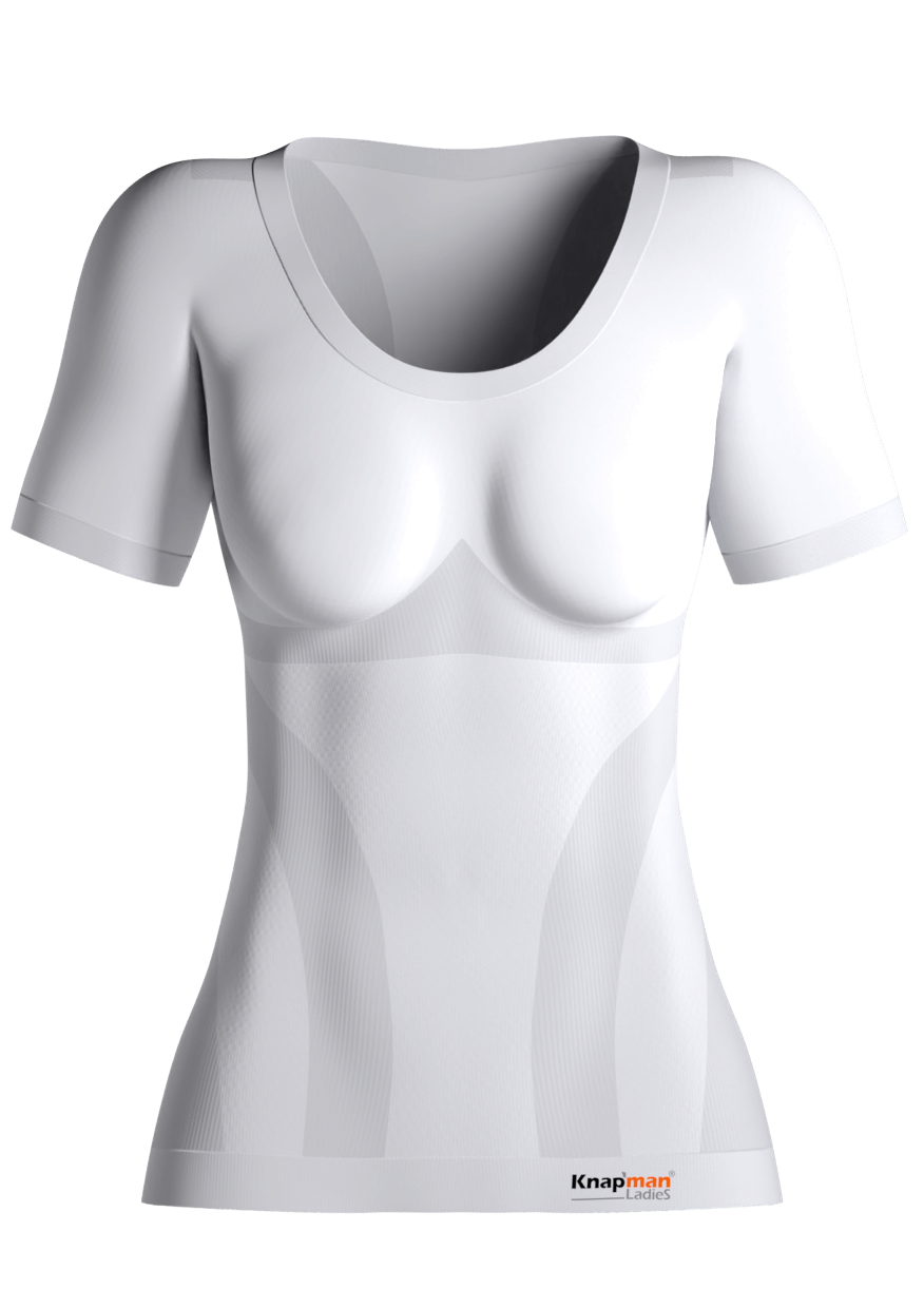 Knap'man Shop  Women's Zoned Compression Roundneck Shirt White