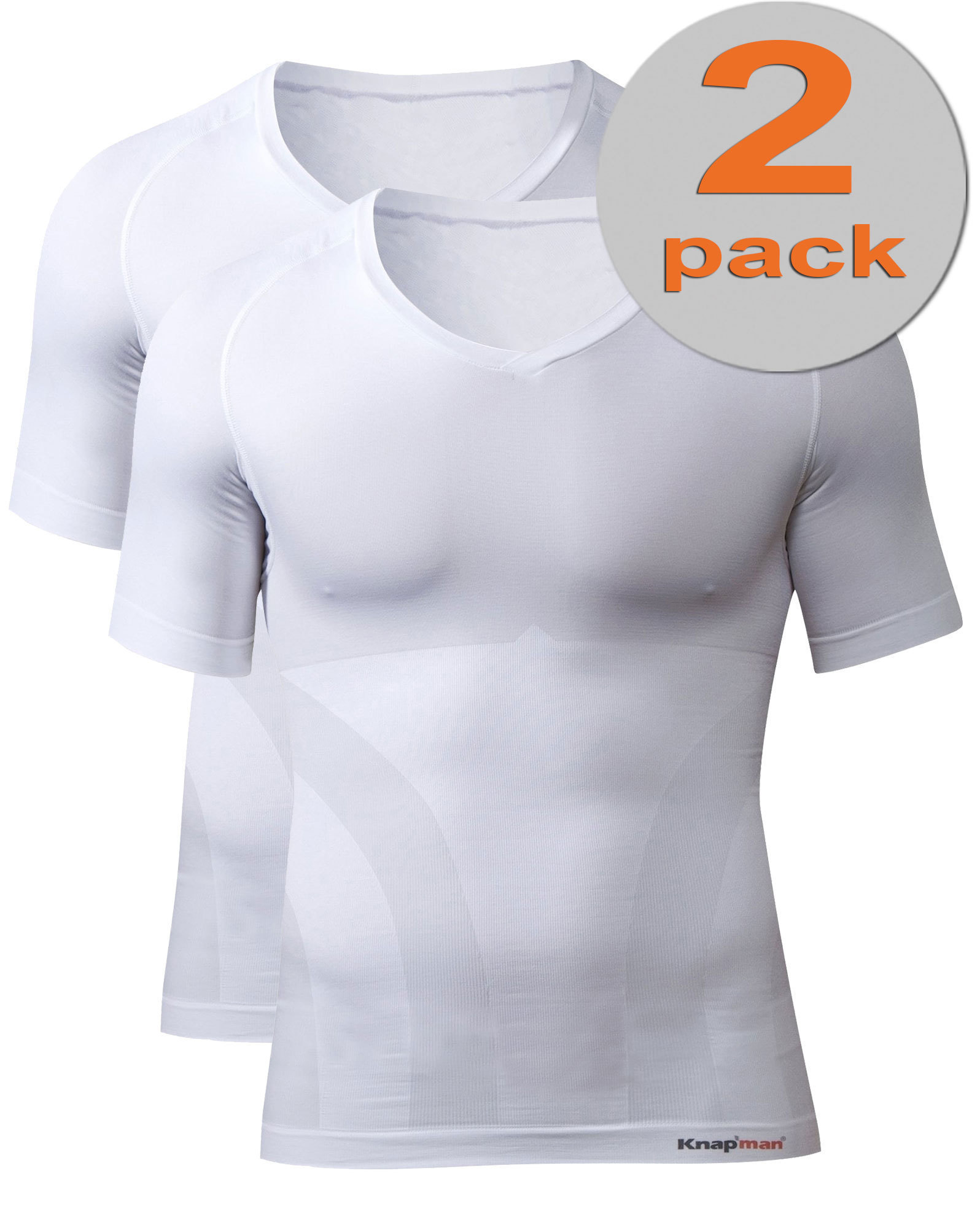 TWOPACK | Knap'man Compression Shirt 2.0 V-neck White