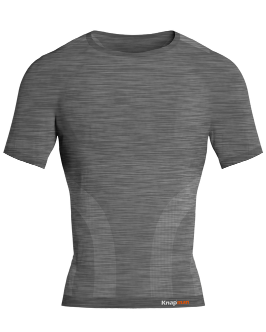 Knapman Pro Performance Compression Baselayer Shirt Short Sleeve Grey Melange