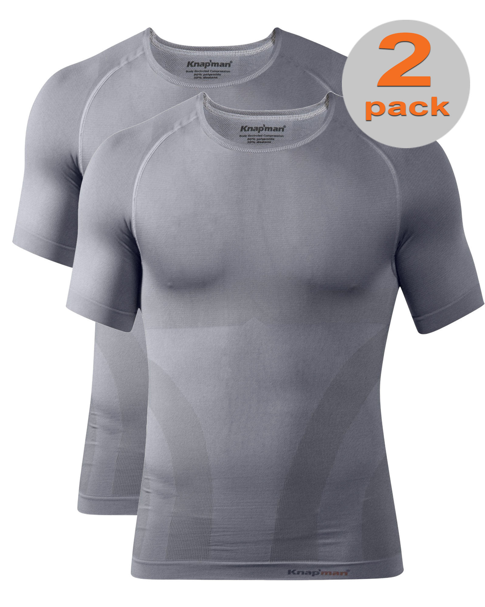 TWOPACK | Knap'man Compression Shirt 2.0 Crewneck Grey