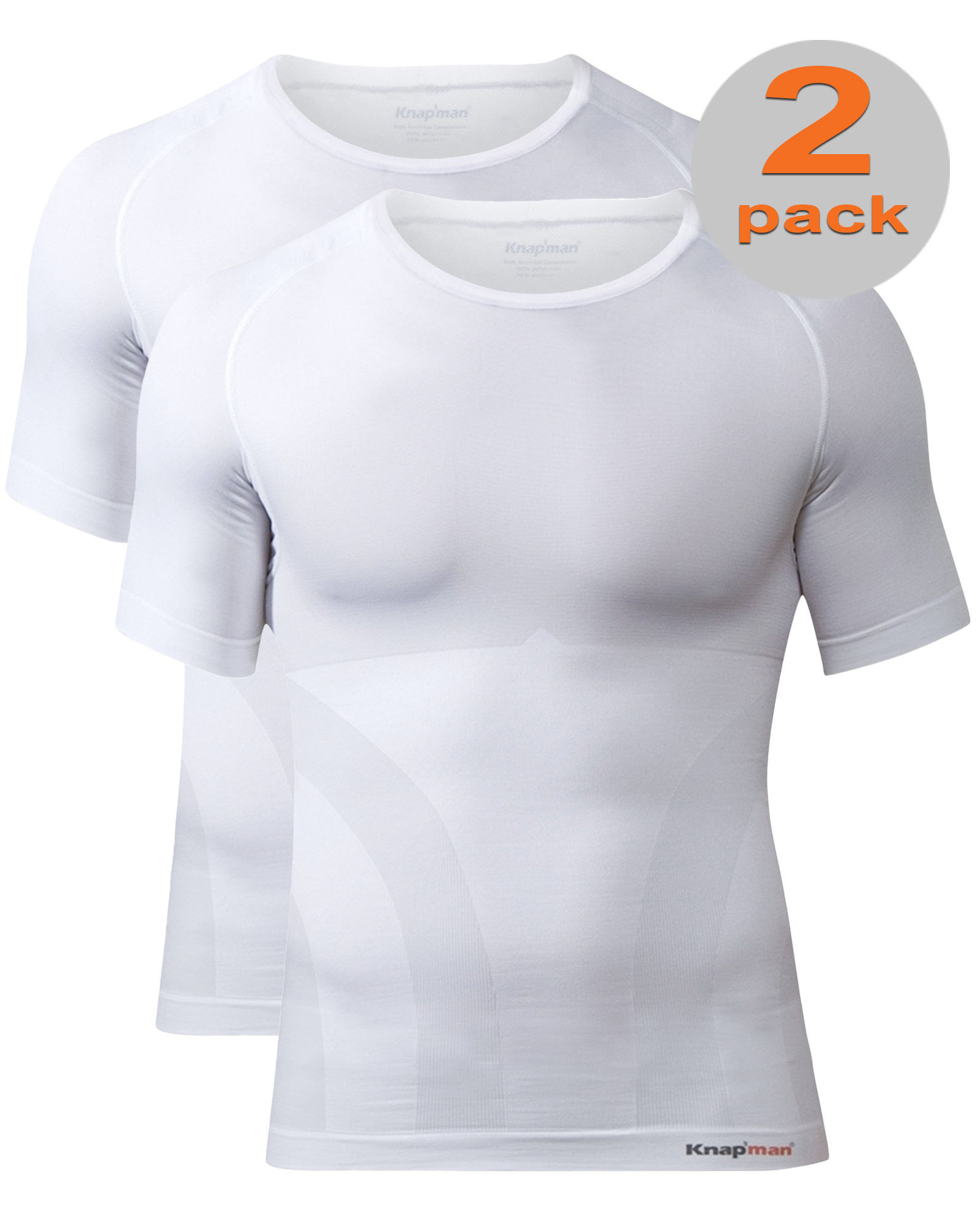 TWOPACK | Knap'man Compression Shirt 2.0 Crewneck White