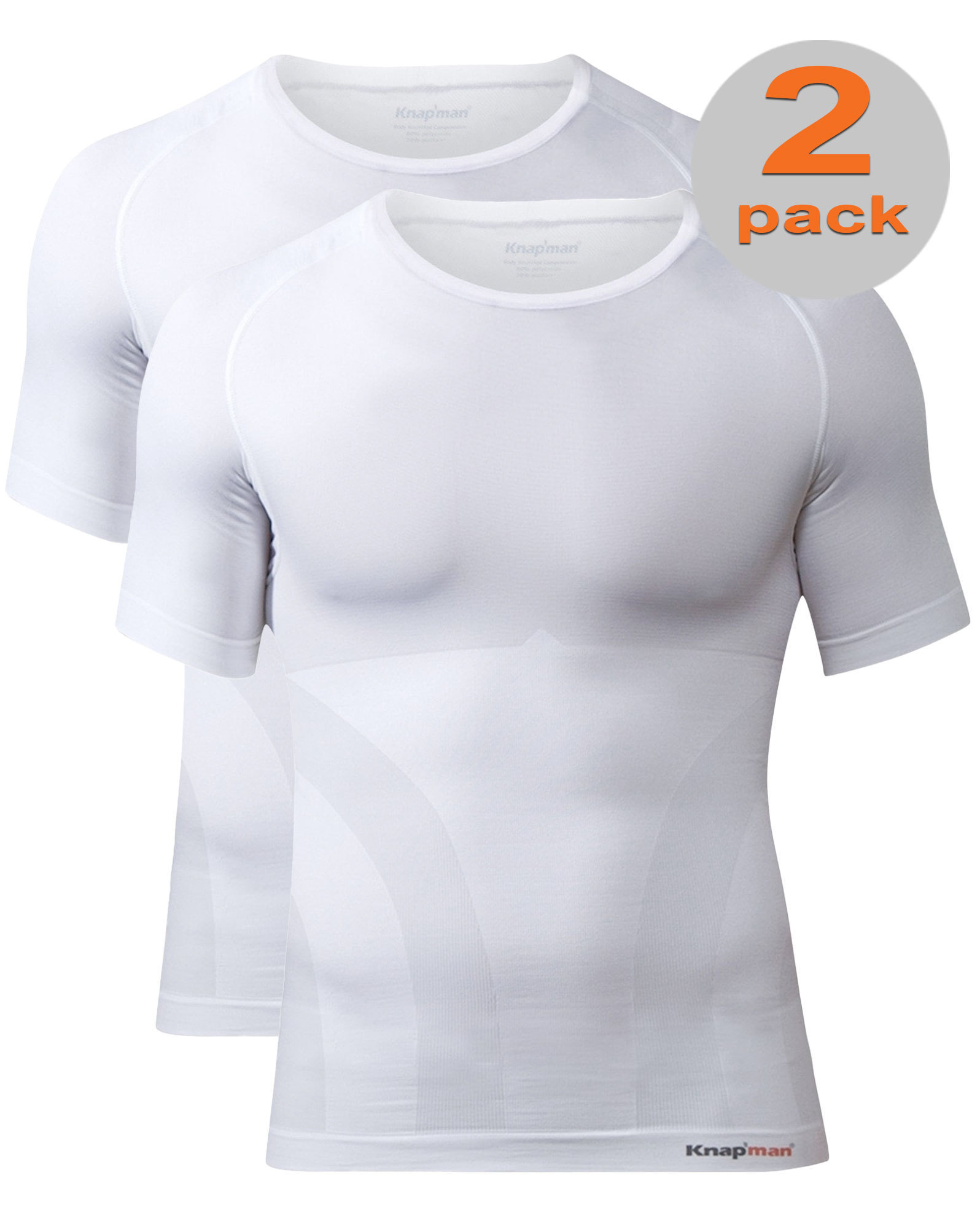 TWOPACK | Knap'man Compression Shirt 2.0 Crewneck White