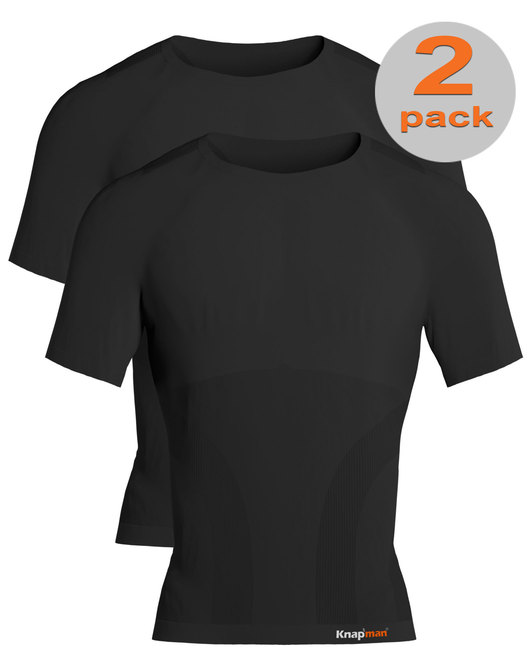 TWOPACK | Knapman Pro Performance Baselayer Shirt Short Sleeve Black