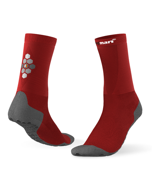 Knap'man HexGrip Sport Socks - Mid length - Red