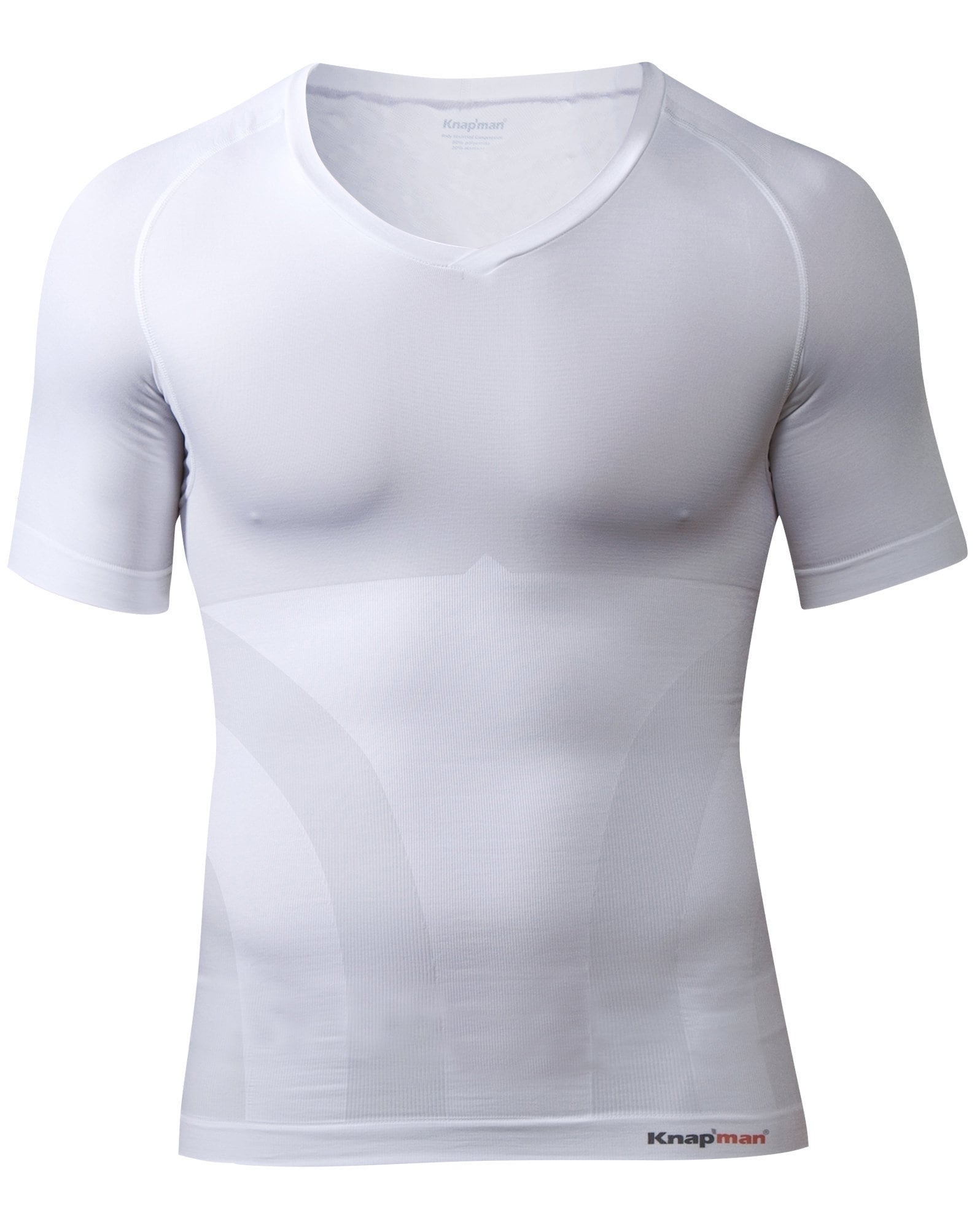 Knapman Men's Compression Shirt V-Neck white